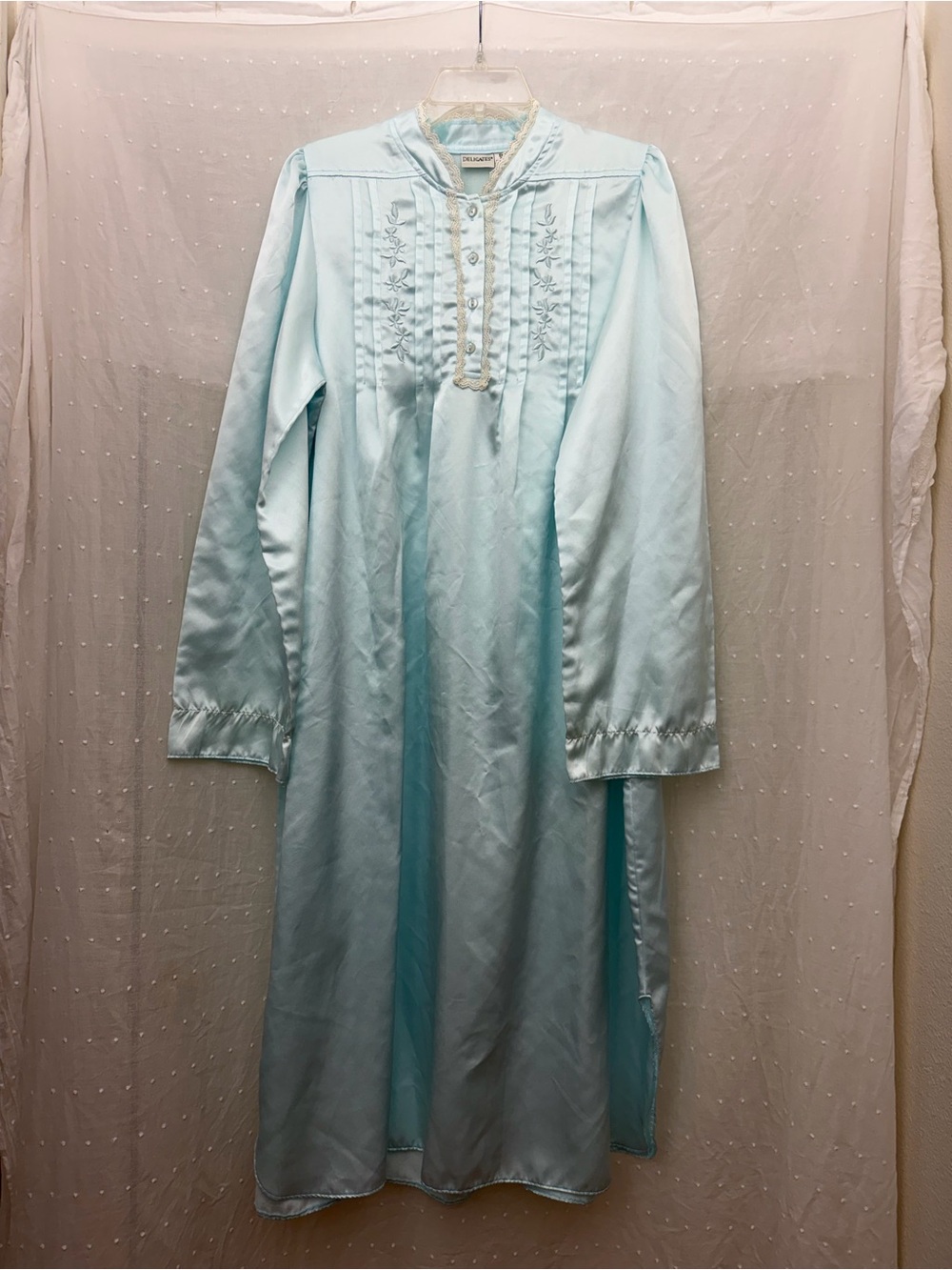 Delicates Light Blue Women’s Nightgown Size Small - Picture 1 of 16